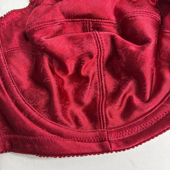 Venus by Cortland Red Satin Rose Floral Underwire Bra Size 42C - Picture 2 of 7